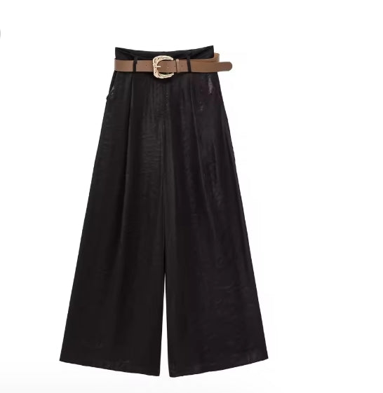 Ingrid | Sling jumpsuitbukser med belte for kvinner | bred passform