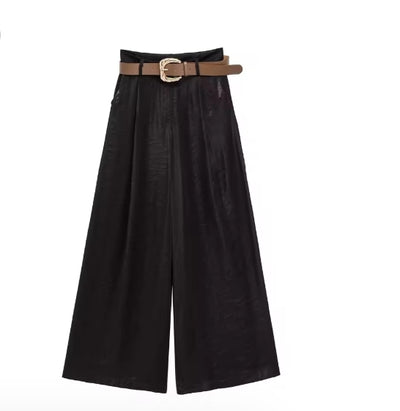 Ingrid | Sling jumpsuitbukser med belte for kvinner | bred passform